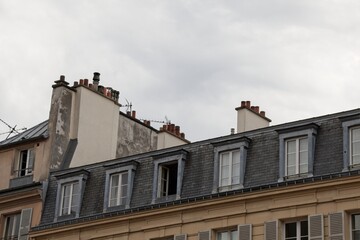 the facade of the building
