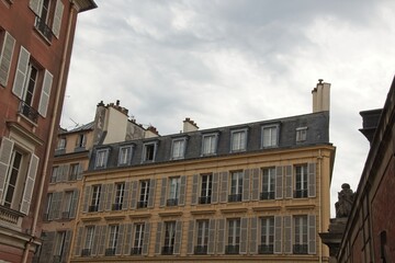 the facade of the building