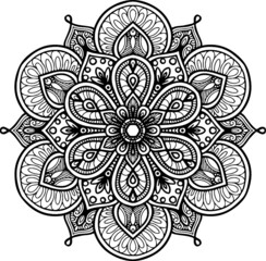 Mandalas Round for coloring  book. Decorative round ornaments. Unusual flower shape. Oriental vector, Anti-stress therapy patterns. Weave design elements. Yoga logos Vector. - 457092798