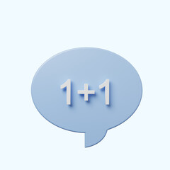 3d illustration chat bubble with summation math