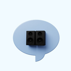 Fototapeta na wymiar 3d illustration chat bubble with speaker