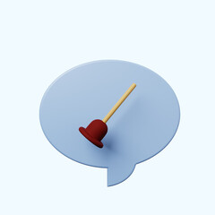3d illustration chat bubble with toilet bowl