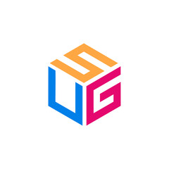 Initial letter SUG hexagon shape