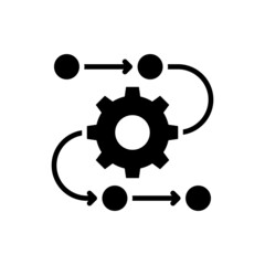 Process Diagram vector Solid icon style illustration. EPS 10 file
