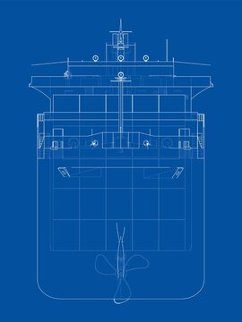 Cargo ship with containers. Vector