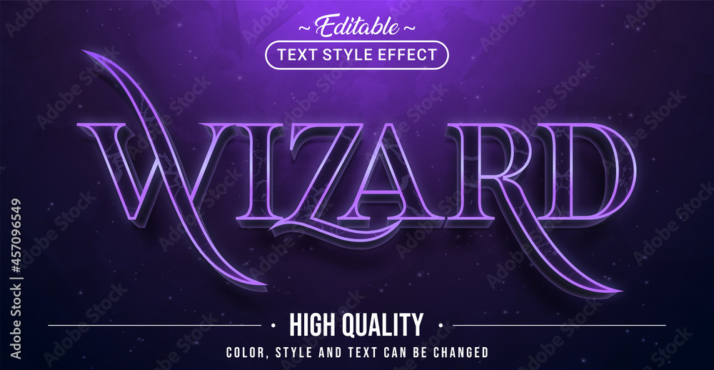 Poster Editable text style effect - Wizard text style theme.