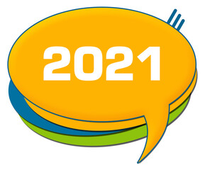 Year 2021 Yellow Yellow Rounded Comment Symbol 