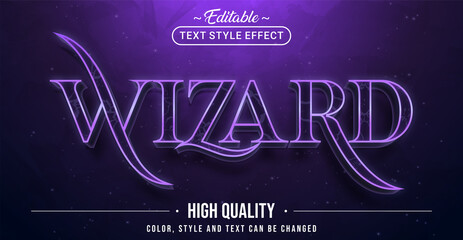 Editable text style effect - Wizard text style theme.