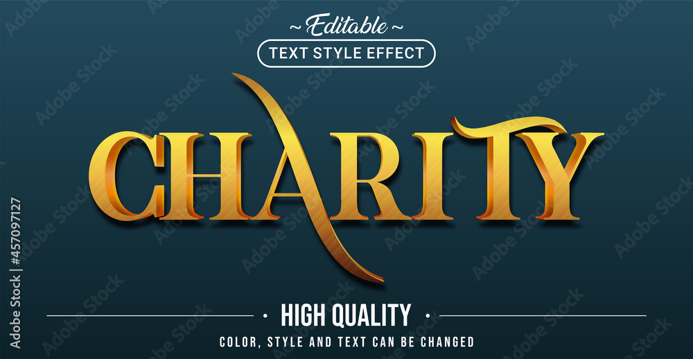 Poster editable text style effect - charity text style theme.