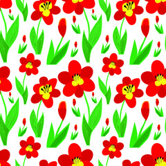 Trendy seamless floral pattern in vector. Vector design for paper, cover, fabric, interior decor and other users.
