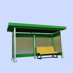 3d illustration of bus stop