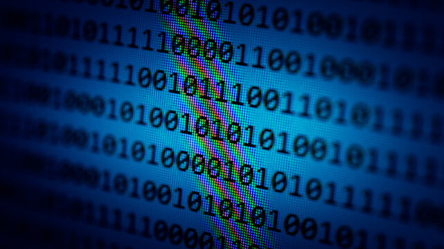 Abstract background of digital binary code of DEFI software. Crypto Programming software code on computer screen which develop by the programmer to solve the business requirement.	
