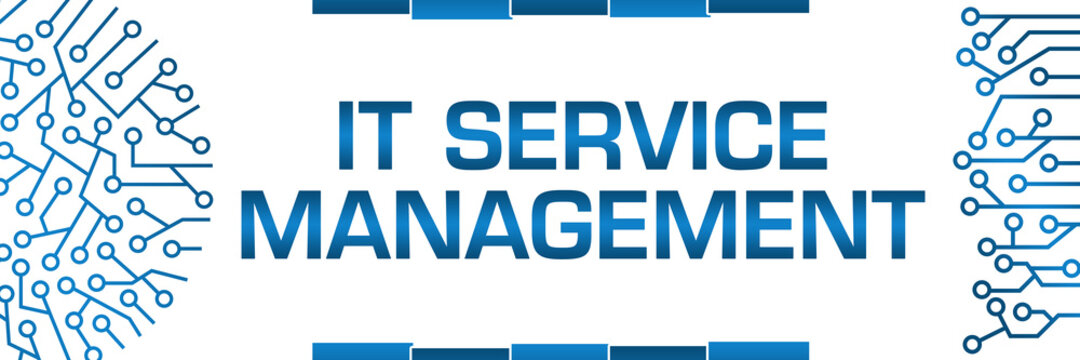 IT Service Management Blue Circuit Circular Left Right Banner 