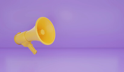 3D Rendering : Illustration of Megaphone on background. advertise promotion background. sale season concept. retro gadget. minimalism background.