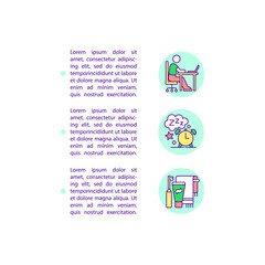 Daily schedule for kid concept line icons with text. PPT page vector template with copy space. Brochure, magazine, newsletter design element. Daily routine linear illustrations on white