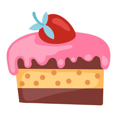 Illustration of cake. Food item for bars, restaurants and shops.