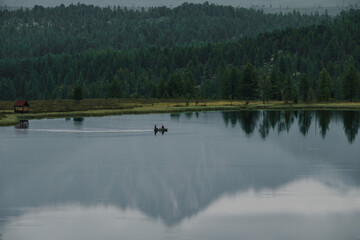 View of mountain lakes in the Ulagan area of the Altai Republic