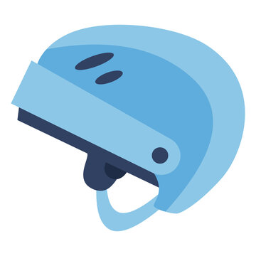Illustration of ski helmet. Winter sports equipment. Image for advertising.