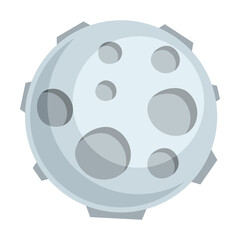 Illustration of moon. Icon in cartoon style. Image for cards and posters.