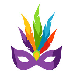 Mardi Gras carnival mask. Illustration for traditional holiday.