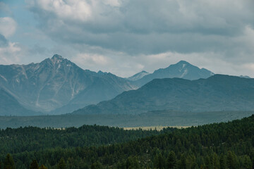 Obraz premium Landscape near the Ulagan district center in the Republic of Altai