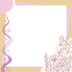 Post template in beige and pink colors. Suitable for social media posting and online advertising