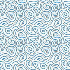 Vector drawing seamless pattern. Line hand drawn monochrome background. Ornament for fabric, wallpaper, packaging.