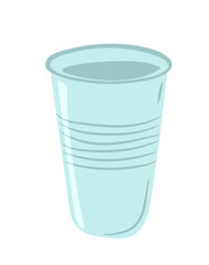 Hand-drawn empty plastic disposable cup isolated on white background. Vector illustration