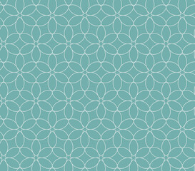 Seamless ornamental vector patterns on a colored background. Modern line art illustrations for wallpapers, flyers, covers, banners, minimalistic ornaments, backgrounds.
