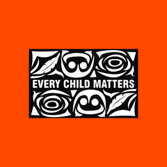 Every Child Matters and Orange Shirt Day Canada. 30 September. Memorial in tribute to aboriginal children whose remain found in Residential School in Kamloops, Canada. T-shirt Design.