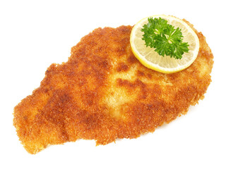Hähnchenbrustschnitzel mit Zitrone - Freigestellt