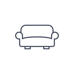 Sofa line icon pictogram. Outline sofa home lounge furniture icon