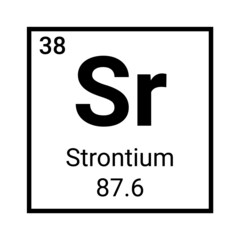 Strontium melting chemical element. Vector strontium symbol science periodic atom