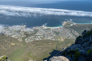 Scenic view of Camps Bay Beach and Glen Beach.