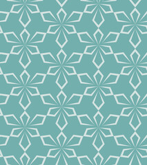 Seamless ornamental vector patterns on a colored background. Modern line art illustrations for wallpapers, flyers, covers, banners, minimalistic ornaments, backgrounds.