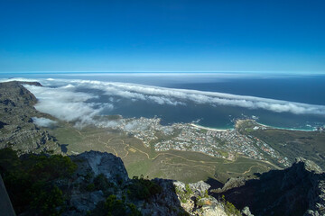 Scenic view of Camps Bay and twelve apostles.