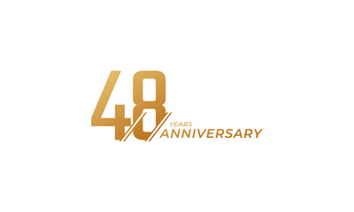 48 Year Anniversary Celebration Vector. Happy Anniversary Greeting Celebrates Template Design Illustration
