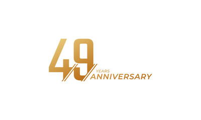 49 Year Anniversary Celebration Vector. Happy Anniversary Greeting Celebrates Template Design Illustration