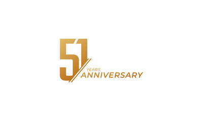 51 Year Anniversary Celebration Vector. Happy Anniversary Greeting Celebrates Template Design Illustration