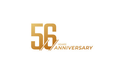 56 Year Anniversary Celebration Vector. Happy Anniversary Greeting Celebrates Template Design Illustration