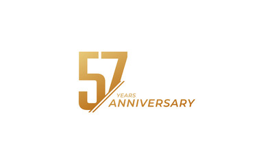 57 Year Anniversary Celebration Vector. Happy Anniversary Greeting Celebrates Template Design Illustration