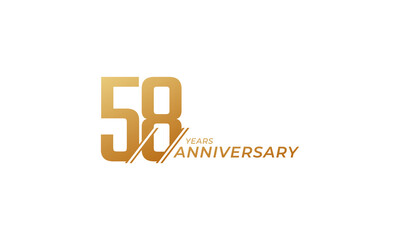58 Year Anniversary Celebration Vector. Happy Anniversary Greeting Celebrates Template Design Illustration
