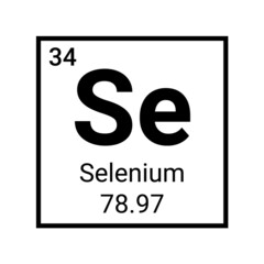 Selenium periodic element molecule icon. Radioactive selenium symbol chemistry icon - obrazy, fototapety, plakaty