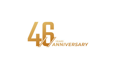 46 Year Anniversary Celebration Vector. Happy Anniversary Greeting Celebrates Template Design Illustration