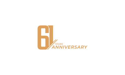 61 Year Anniversary Celebration Vector. Happy Anniversary Greeting Celebrates Template Design Illustration