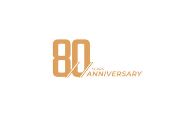 80 Year Anniversary Celebration Vector. Happy Anniversary Greeting Celebrates Template Design Illustration