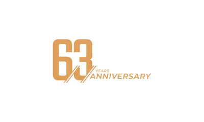 63 Year Anniversary Celebration Vector. Happy Anniversary Greeting Celebrates Template Design Illustration