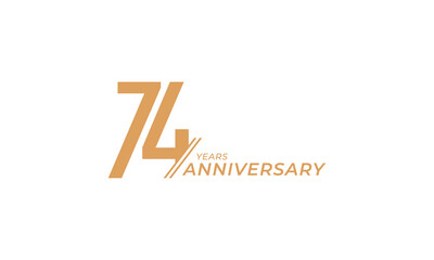 74 Year Anniversary Celebration Vector. Happy Anniversary Greeting Celebrates Template Design Illustration