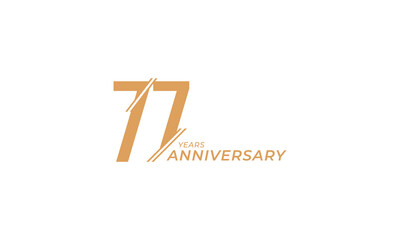 77 Year Anniversary Celebration Vector. Happy Anniversary Greeting Celebrates Template Design Illustration