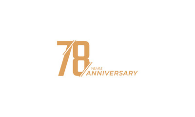 78 Year Anniversary Celebration Vector. Happy Anniversary Greeting Celebrates Template Design Illustration